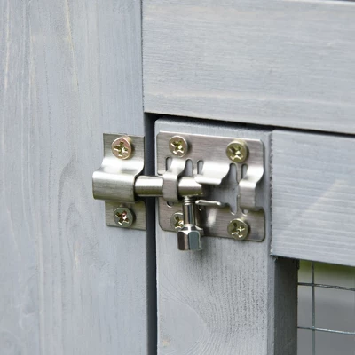 PawHut Large Wooden Outdoor Cat House Catio Enclosure, Kitten Cage With Weather Protection, Cat Patio With 6 Platforms - 71"L 5 PawHut Large Wooden Outdoor Cat House Catio Enclosure, Kitten Cage With Weather Protection, Cat Patio With 6 Platforms - 71"L - Image 5