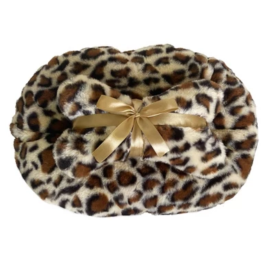 Precious Tails Leopard Princess Cat And Dog Bolster Bed - Taupe 2 Precious Tails Leopard Princess Cat And Dog Bolster Bed - Taupe - Image 2