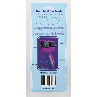 Groomer Essentials Flexible Slicker Brush - Double/Medium Firm 2 Groomer Essentials Flexible Slicker Brush - Double/Medium Firm - Image 2