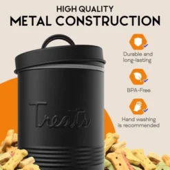 Amici Pet Retro Metal Storage Canister Treats Jar, 72 Oz. , Matte Black -PawHut Sales Store GUEST e068605e cbdf 41fd be69 34395aec9506