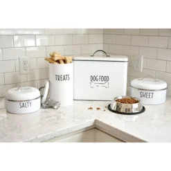 Outshine Co White Farmhouse Cat And Dog Treat Container With 2 Dog Bone Cookie Cutters -PawHut Sales Store GUEST e0f09c6a 6a2f 4f14 9b7b 149c6d63fabb