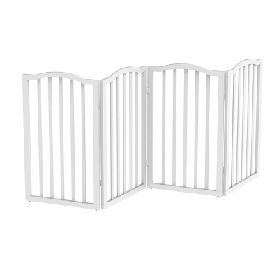 Indoor Pet Gate - 4-Panel Folding Dog Gate For Stairs Or Doorways - 73.5x32-Inch Tall Freestanding Pet Fence For Cats And Dogs By PETMAKER (White) 7 Indoor Pet Gate - 4-Panel Folding Dog Gate For Stairs Or Doorways - 73.5x32-Inch Tall Freestanding Pet Fence For Cats And Dogs By PETMAKER (White) - Image 7