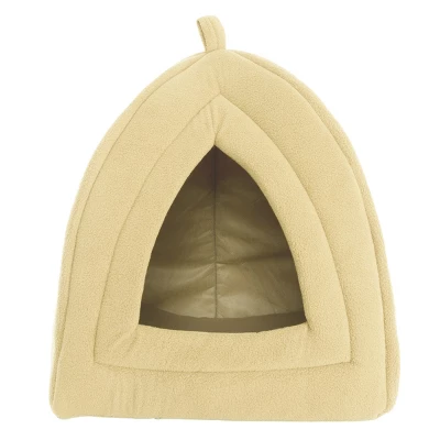 Cat House - Indoor Bed With Removable Foam Cushion - Pet Tent For Puppies, Rabbits, Guinea Pigs, Hedgehogs, And Other Small Animals By PETMAKER (Tan) 2 Cat House - Indoor Bed With Removable Foam Cushion - Pet Tent For Puppies, Rabbits, Guinea Pigs, Hedgehogs, And Other Small Animals By PETMAKER (Tan) - Image 2