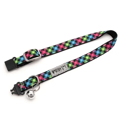 The Worthy Dog Carnival Check Breakaway Adjustable Cat Collar 1 The Worthy Dog Carnival Check Breakaway Adjustable Cat Collar