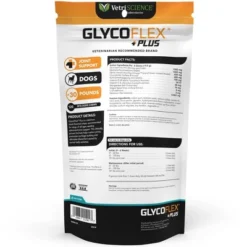 VetriScience Glycoflex Plus Maximum Strength Hip & Joint Supplement For Dogs With Glucosamine Chondroitin And MSM, Duck Flavor, 120 Chews