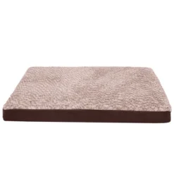 FurHaven Two-Tone Faux Fur & Suede Deluxe Cooling Gel Top Dog Bed