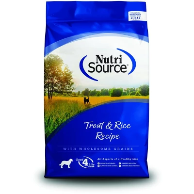NutriSource Made With Trout & Rice With Wholesome Grains Dry Dog Food - 15LB 1 NutriSource Made With Trout & Rice With Wholesome Grains Dry Dog Food - 15LB