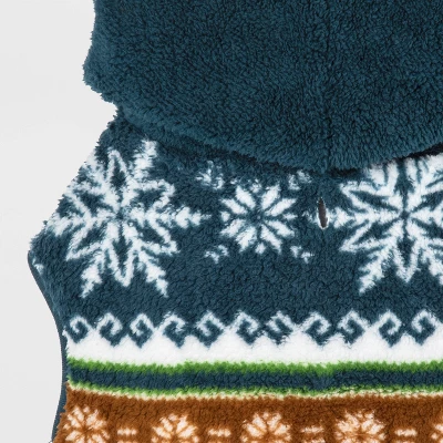 Snow Shoe Lodge Fairisle Faux Shearling Cat And Dog Hoodie - Blue/Brown - Wondershop™ 3 Snow Shoe Lodge Fairisle Faux Shearling Cat And Dog Hoodie - Blue/Brown - Wondershop™ - Image 3