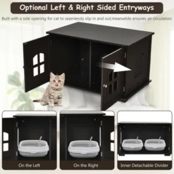 Costway Large Wooden Cat Litter Box Enclosure Hidden Cat Washroom W/ Divider 13 Costway Large Wooden Cat Litter Box Enclosure Hidden Cat Washroom W/ Divider -PawHut Sales Store GUEST e83c85ca 166e 4e90 bef0 dab5145d41fd
