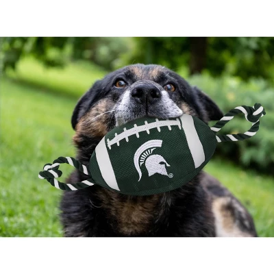 NCAA Michigan State Spartans Nylon Football Dog Toy 1 NCAA Michigan State Spartans Nylon Football Dog Toy