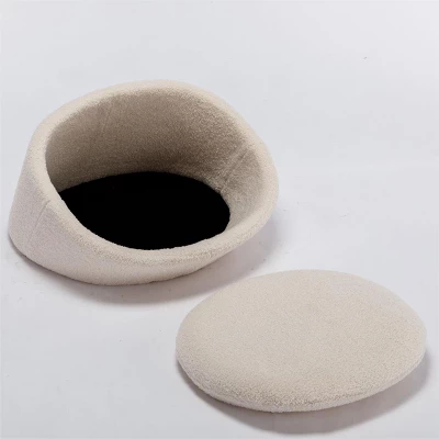 Pang Medium Size Luxurious Teddy Bear Cat Bed With E1 Solid Wood Frame-Maison Boucle 5 Pang Medium Size Luxurious Teddy Bear Cat Bed With E1 Solid Wood Frame-Maison Boucle - Image 5