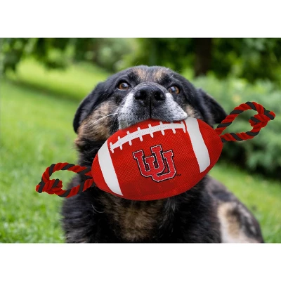 NCAA Utah Utes Nylon Football Dog Toy 1 NCAA Utah Utes Nylon Football Dog Toy