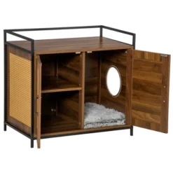 PawHut Shelved Hidden Litter Box Enclosure With Spacious Top Interior, Large Cat Litter House End Table For Indoor Cats With Hidden Storage Cabinet 8 PawHut Shelved Hidden Litter Box Enclosure With Spacious Top Interior, Large Cat Litter House End Table For Indoor Cats With Hidden Storage Cabinet -PawHut Sales Store GUEST ea902b37 f83f 4617 991e 1dad822f0b3e