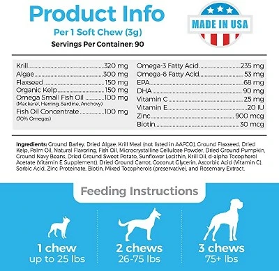 Shed Defender Omega Skin & Coat Soft Chew Supplements For Dogs - Reduces Shedding - 90 Ct. 4 Shed Defender Omega Skin & Coat Soft Chew Supplements For Dogs - Reduces Shedding - 90 Ct. - Image 4