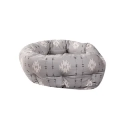 PetShop By Fringe Studio Geometric Round Cuddler Dog Bed - Gray -PawHut Sales Store GUEST edf4a6fb bdf4 4fe6 b98f 529db17e2a54