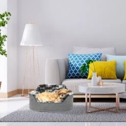 Precious Tails Princess Faux Fur Cat And Dog Bolster - Gray -PawHut Sales Store GUEST ef2ac7ef fc9a 43a9 9a24 1447220883cf