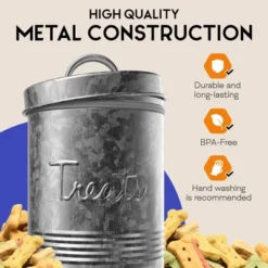 Amici Pet Retro Treats Storage Canister, 72 Oz. , Galvanized Metal 12 Amici Pet Retro Treats Storage Canister, 72 Oz. , Galvanized Metal -PawHut Sales Store GUEST ef48fc52 ed84 4896 b28f 9b5325e8d2e6