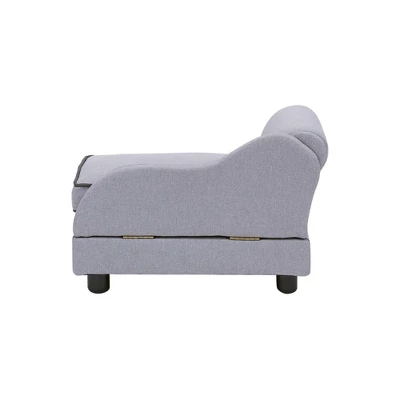 Teamson Pets Luxurious Upholstered Ivan Chaise Lounge Sofa Dog Bed With Removable Cushion And Underneath Storage For Cats & Extra-Small Dogs, Gray 7 Teamson Pets Luxurious Upholstered Ivan Chaise Lounge Sofa Dog Bed With Removable Cushion And Underneath Storage For Cats & Extra-Small Dogs, Gray - Image 7