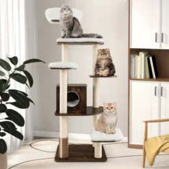 Costway Wooden Cat Tree 71'' 7-Layer Cat Tower With Sisal Scratching Posts Perch & Cushions Brown/Natural -PawHut Sales Store GUEST f0847b1e a248 48bf ac99 4eb277864065