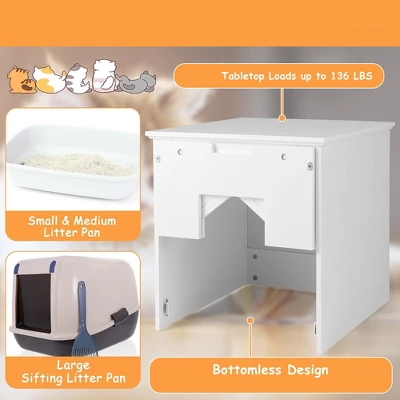 Tangkula Cat Litter Box Enclosure W/ Flip Magnetic Half Door Hidden Litter Box Enclosure 5 Tangkula Cat Litter Box Enclosure W/ Flip Magnetic Half Door Hidden Litter Box Enclosure - Image 5