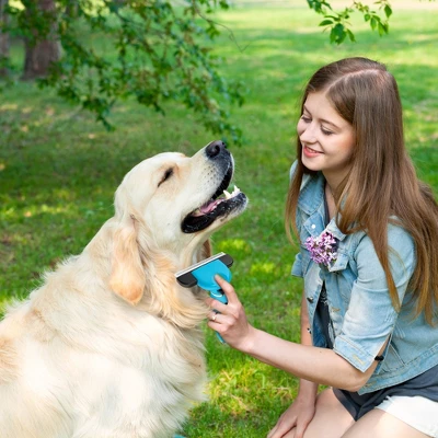 BOSHEL Deshedding Dog Brush – Upgraded Easy Clean Dog Grooming Brush Reduces Shedding Up To 95% - Deshedding Tool For Pets Of Long & Short Hair Pet 2 BOSHEL Deshedding Dog Brush – Upgraded Easy Clean Dog Grooming Brush Reduces Shedding Up To 95% - Deshedding Tool For Pets Of Long & Short Hair Pet - Image 2