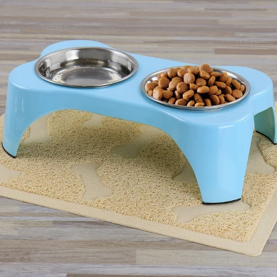 Gibson Home Bow Wow Meow 3 Piece Elevated Pet Bowl Dinner Set 4 Gibson Home Bow Wow Meow 3 Piece Elevated Pet Bowl Dinner Set - Image 4