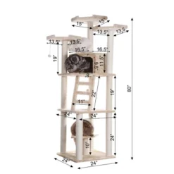 Armarkat Multi-function Real Wood Cat Tower W Spacious Condo, Perches A8001, Beige -PawHut Sales Store GUEST f30db501 9012 42a0 956d c4f635dd3af7