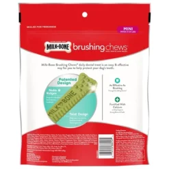 Milk-Bone Brushing Chews In Peppermint Dental Dog Treats With Chicken Flavor - 48ct/18.9oz