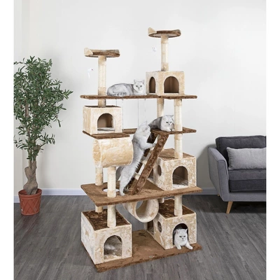 Go Pet Club 87" Cat Tree Climber With Swing And Sisal Scratching Post F216 2 Go Pet Club 87" Cat Tree Climber With Swing And Sisal Scratching Post F216 - Image 2