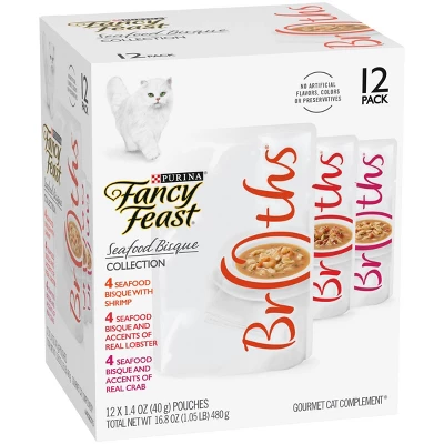 Fancy Feast Broths Seafood Bisque Gourmet Wet Cat Food Variety Pack - 1.4oz /12ct 3 Fancy Feast Broths Seafood Bisque Gourmet Wet Cat Food Variety Pack - 1.4oz /12ct - Image 3
