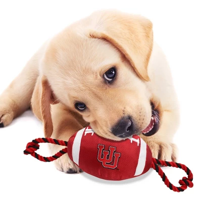 NCAA Utah Utes Nylon Football Dog Toy 3 NCAA Utah Utes Nylon Football Dog Toy - Image 3