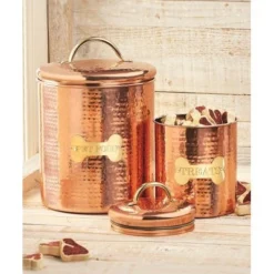Amici Pet King Charles Copper Dog Extra Large Canister 10 Inch, 104 Oz. , Copper Gold