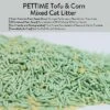 PETTIME Tofu & Corn Litter (Large 12lb X 3bags, Tofu & Corn - Green Tea)