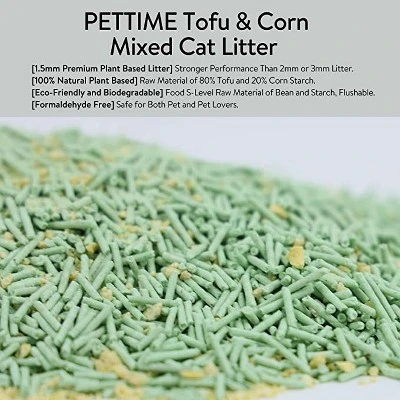 PETTIME Tofu & Corn Litter (Large 12lb X 3bags, Tofu & Corn - Green Tea) 1 PETTIME Tofu & Corn Litter (Large 12lb X 3bags, Tofu & Corn - Green Tea)