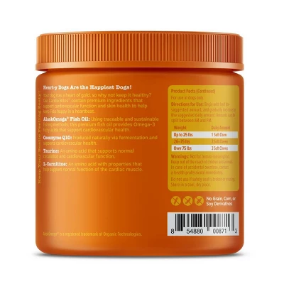 Zesty Paws Cardio Supplement Bites - Salmon - 90ct 2 Zesty Paws Cardio Supplement Bites - Salmon - 90ct - Image 2