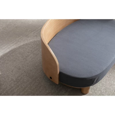 Corgi 26" Wide Small Dog Bed With Removable Cover,Velvet Cushion With Solid Wood Legs And Bent Wood Back-The Pop Maison 4 Corgi 26" Wide Small Dog Bed With Removable Cover,Velvet Cushion With Solid Wood Legs And Bent Wood Back-The Pop Maison - Image 4