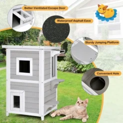 Costway 2-Tier Wooden Cat House Outdoor Kitty Shelter W/ Escape Door Rainproof 16 Costway 2-Tier Wooden Cat House Outdoor Kitty Shelter W/ Escape Door Rainproof -PawHut Sales Store GUEST fbab2d2b cae3 4b70 90bc 222da46ed12e