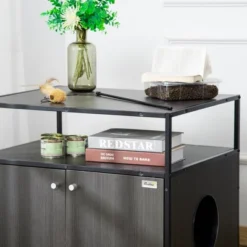 PawHut Wooden Cat Litter Box Enclosure, Multipurpose Anti-Tracking Pet Kitten House, Indoor End Table With Magnetic Doors & Storage Shelves -PawHut Sales Store GUEST fd9fe503 8eb2 4775 9d7c 5020d6c25419
