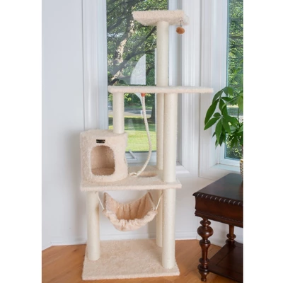 Armarkat 70" Real Wood Cat Furniture,Ultra Thick Faux Fur Covered Cat Condo House A7005, Beige 2 Armarkat 70" Real Wood Cat Furniture,Ultra Thick Faux Fur Covered Cat Condo House A7005, Beige - Image 2