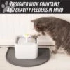 Leashboss Silicone Fountain Mat, Water Station Tray, For Pet Fountains, Dog Gravity Water Bowls And Automatic Dispensing Cat Feeders